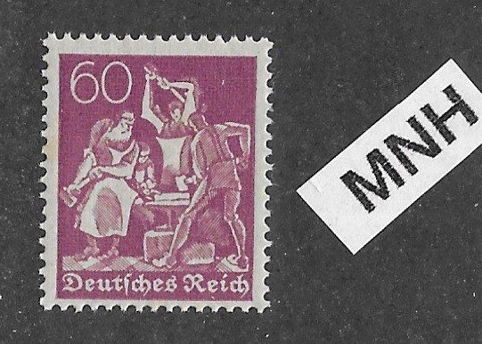 MNH stamp PF60 Scott #144 Iron worker Weimar German Republic 1921