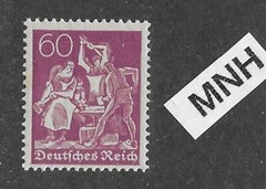 MNH stamp PF60 Scott #144 Iron worker Weimar German Republic 1921