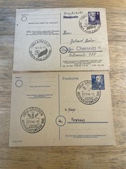 1948 Germany Postal Cards Lot (2) – Leipzig & Dresden Cancels