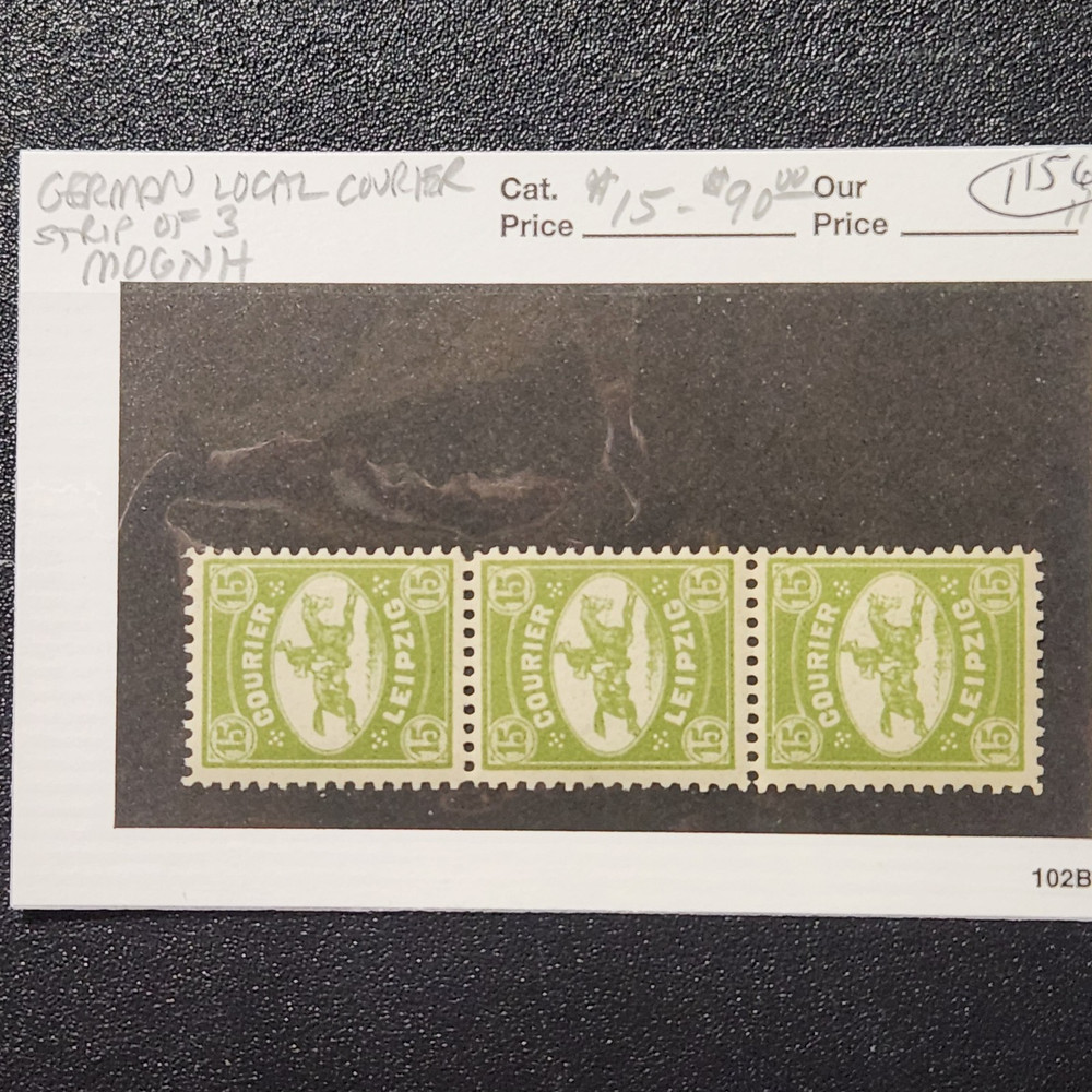 Germany Local Courier strip of 3 MOGNH 1880-99 – CV $15-$90 – Lot #11560