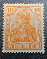 Stamp Germany Reich Germania 10 Pfennig 1920 Mi. Nr. 141 [🇩🇪39478-11]