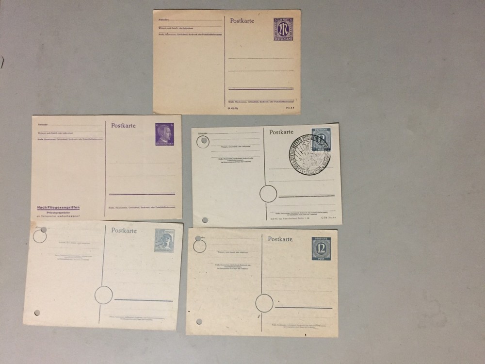 Five ’30,’40 Germany mint postal stationery