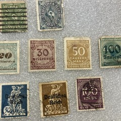20 USED/HR mixed Deutsches Reich/Germany/Bayern Stamps; 1933- 1945; $1 Ships.