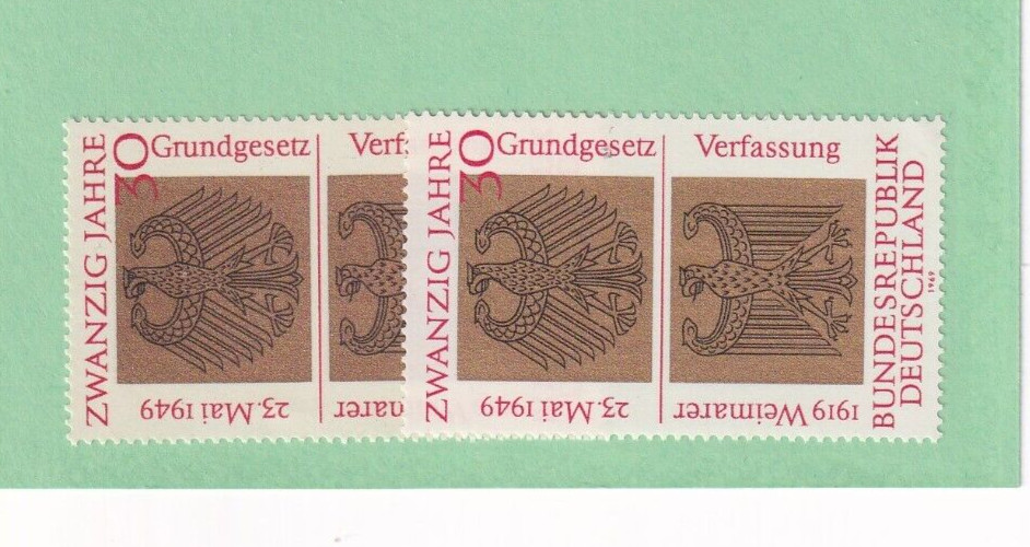Bundesrepublik MNH ** 585 German Constitution 2x