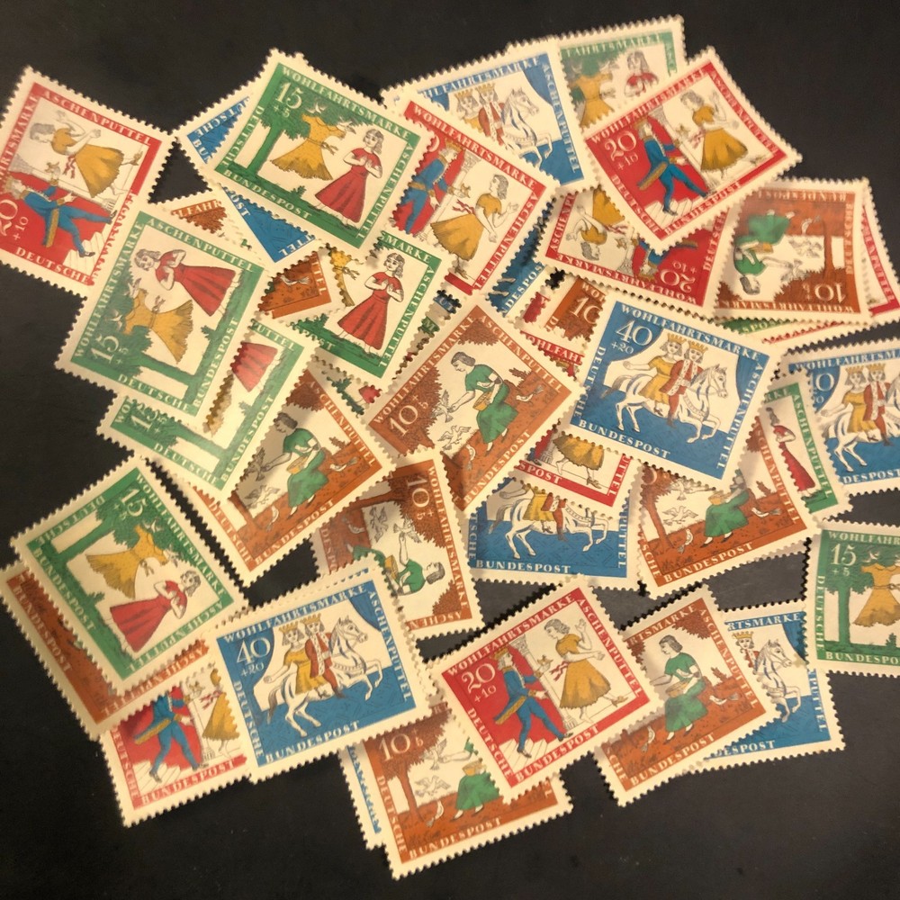 Postage Stamps For Crafting: Germany; 1965 Cinderella Issue; 10 Sets/4 (40 pcs)