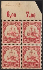 German Southwest Africa. ** MNH Yvert 15(4). 1900. 10 P Crimson Red, Block