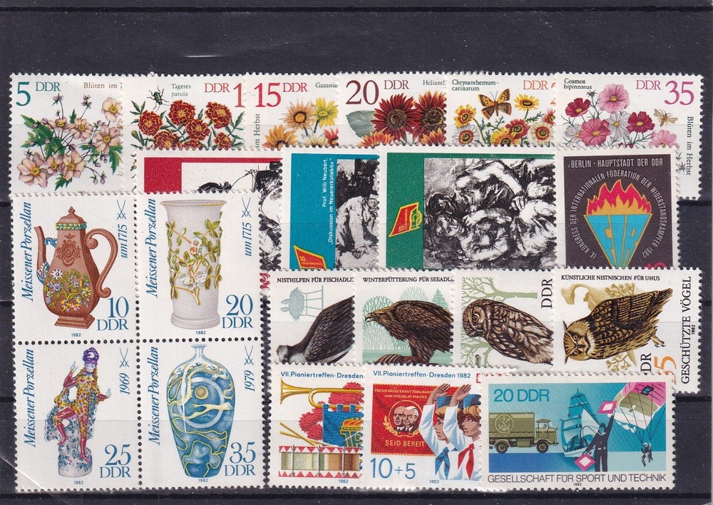 DDR MNH ** issues from 1982 (7)