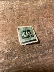 Germany Deutsches Reich 75 Tausend Overprint 1000 Mark stamp