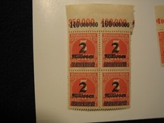 4 SET 1923 Deutsches Hyperinflation Stamps 5000 Marks Overstamp 2 Million Marks