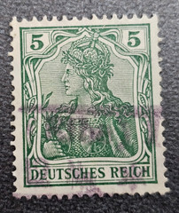 Stamp Germany Deutsches Reich Germania 5 Pfennig 1905 Mi. Nr. 85 [🇩🇪39672-14]