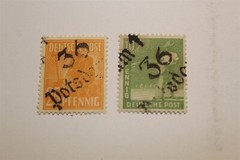 GERMANY SOVIET ZONE 36 POTSDAM OVERPRINT 10PF AND 25 PF WORKERS MINT NH