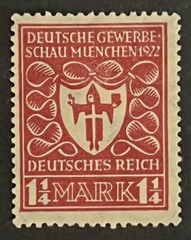Travelstamps: Germany DR Stamp Mi 199 Sg 118 – Arms of Munich – 1 1/4m MOGH