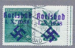 GERMANY OCCUPATION SUDETENLAND KARLSBAD MICHEL 57 TAB PERFECT USED CERT BRUNEL