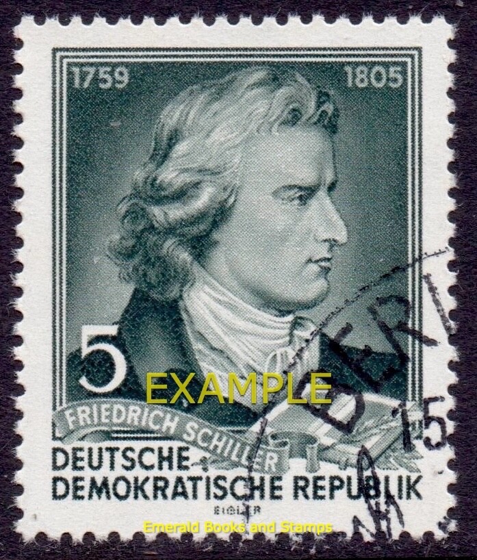 EBS East Germany DDR 1955 – Friedrich Schiller – Michel 464 A – CTO