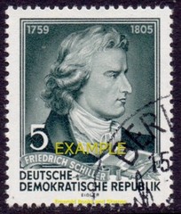 EBS East Germany DDR 1955 – Friedrich Schiller – Michel 464 A – CTO