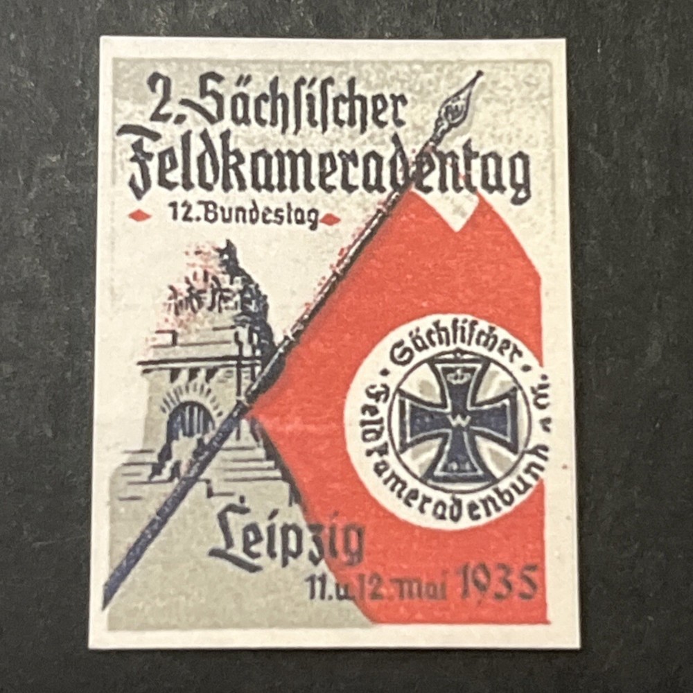WWII WW2 Nazi Germany Third Reich German Leipzig 1935 Vignette Stamp