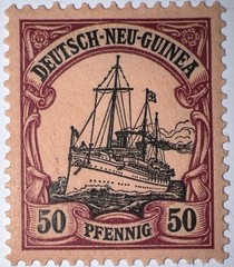 Travelstamps:GERMANY NEW GUINEA STAMPS #14 Kaiser’s Yacht 50pf Mint OG H UnWMK