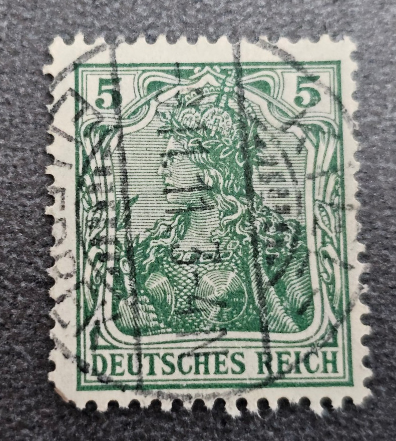 Stamp Germany Deutsches Reich Germania 5 Pfennig 1911 Mi. Nr. 85 [🇩🇪39673-18]