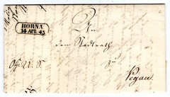 Saxony 1843 BORNA to PEGAU Letter With Content Authentic (GA3046)