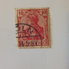 25 Deutsches Reich Germany Used Stamp Lot Handstamped Various Denominations