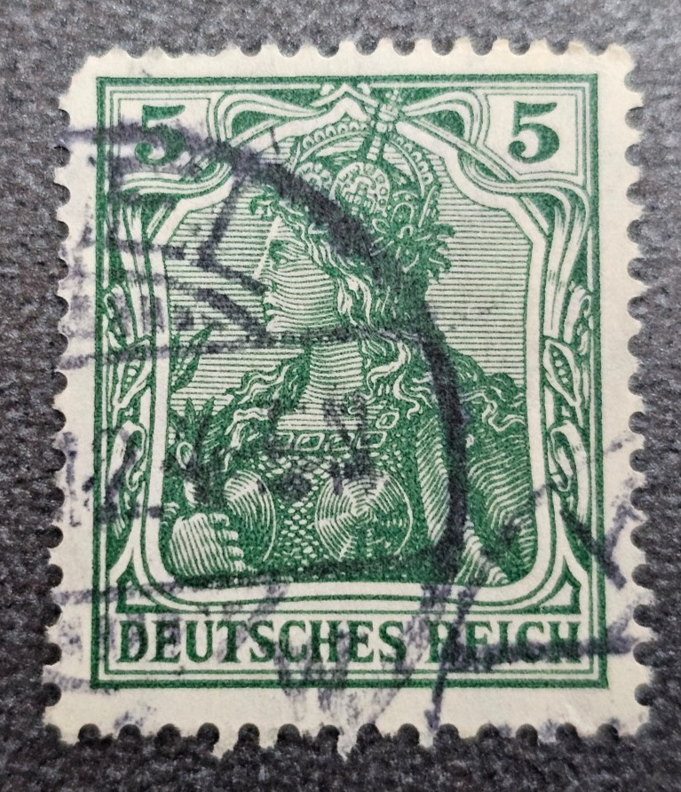 Stamp Germany Deutsches Reich Germania 5 Pfennig 1912 Mi. Nr. 85 [🇩🇪39673-15]