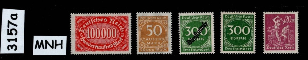 MNH stamps Pre 1930 German Republic Hyper Inflation stamps #3157a