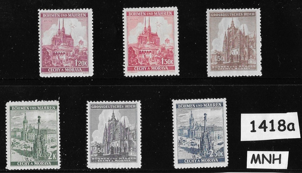 MNH stamp set / B a M WWII German Occupation Prague Czech Cathedrals #1418a