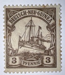 Travelstamps: GERMAN NEW GUINEA STAMPS Scott #20 Kaiser’s Yacht, MOGH WMK
