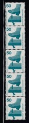 WEST GERMANY 50pf Accident Prevention MNH coil strip of 5 with control number