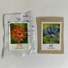 5 Germany stamps~2019~Flowers~hawkweed~cornflower~nasturtium~knapweed~day lily