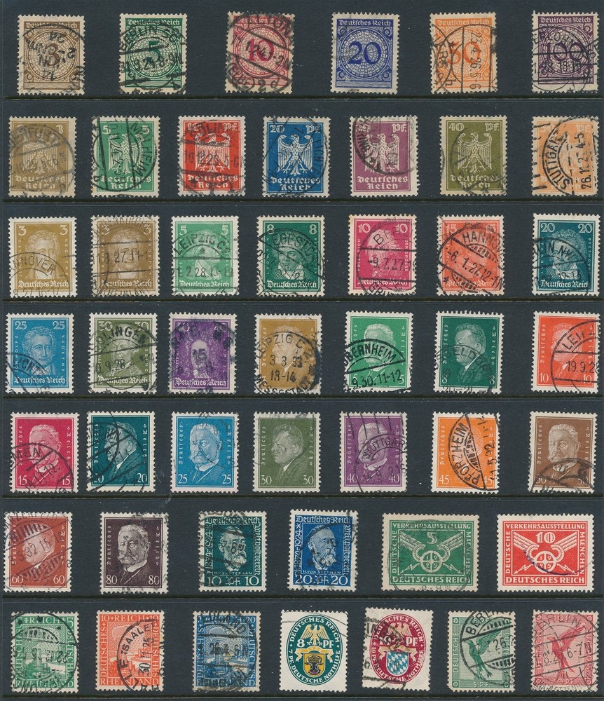 Lot-R Stamp Germany Inflation Eagle Munich Rhineland Famous People Hindenburg U