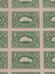 WWII German Automobile KDF Volkswagen Sheet MNH Original Gum