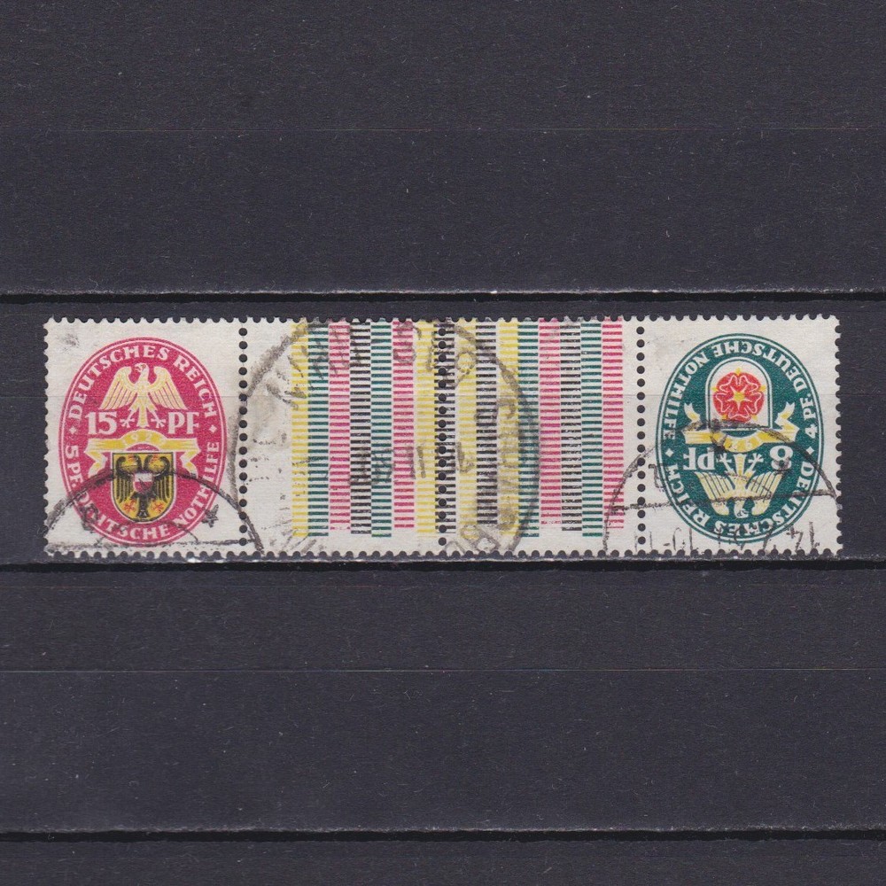 GERMANY 1929, Mi# KZ15, CV €350, Gutter pair from booklet, Used