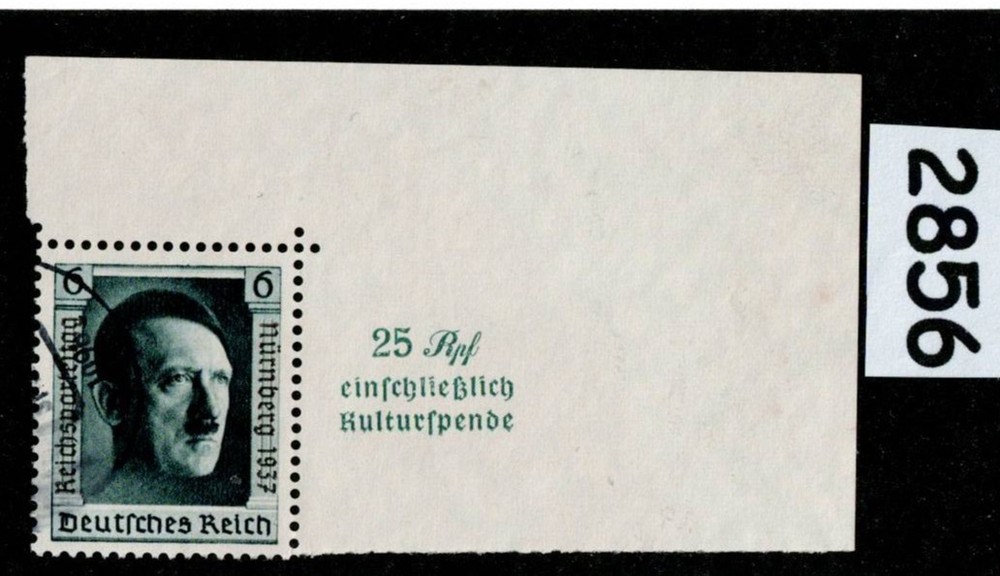 Used stamp B106a Adolf Hitler 1937 Birthday Nuremberg Germany #2856