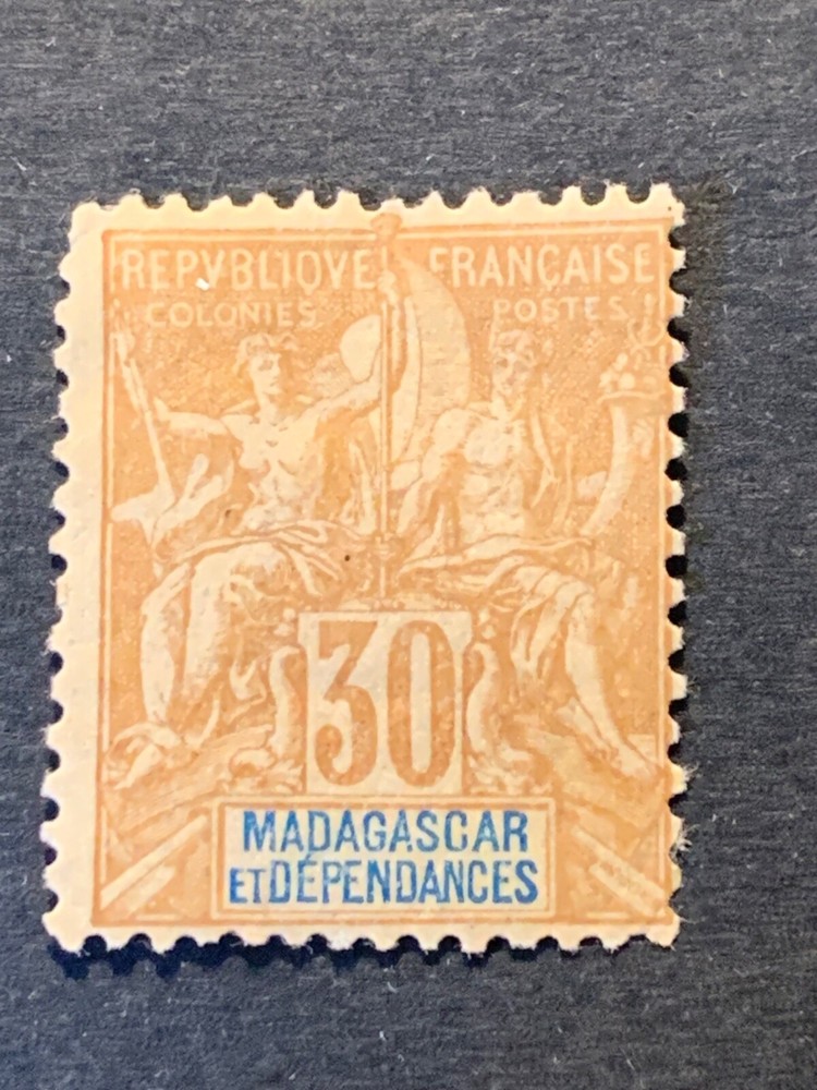 Stamps Madagascar 7, Scott #40 MHR, See Picture