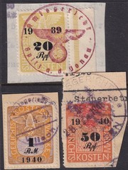 Lot Stamp Germany Poland Revenue 1939-40 WWII 3rd Reich Court Document Fee U 1