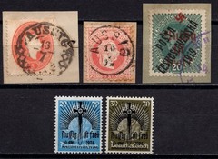 Sudetenland 1865/1938 Aussig cds with overprints and stamps on pieces seldom