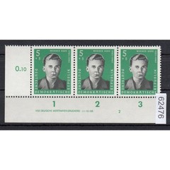 GDR 1961, Mi.-No.: 808 ** DV FN 2 Corner margin Print note