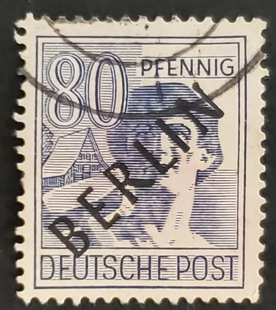 Germany, Nice 1948 Black Berlin overprint on 80 pfg. Used