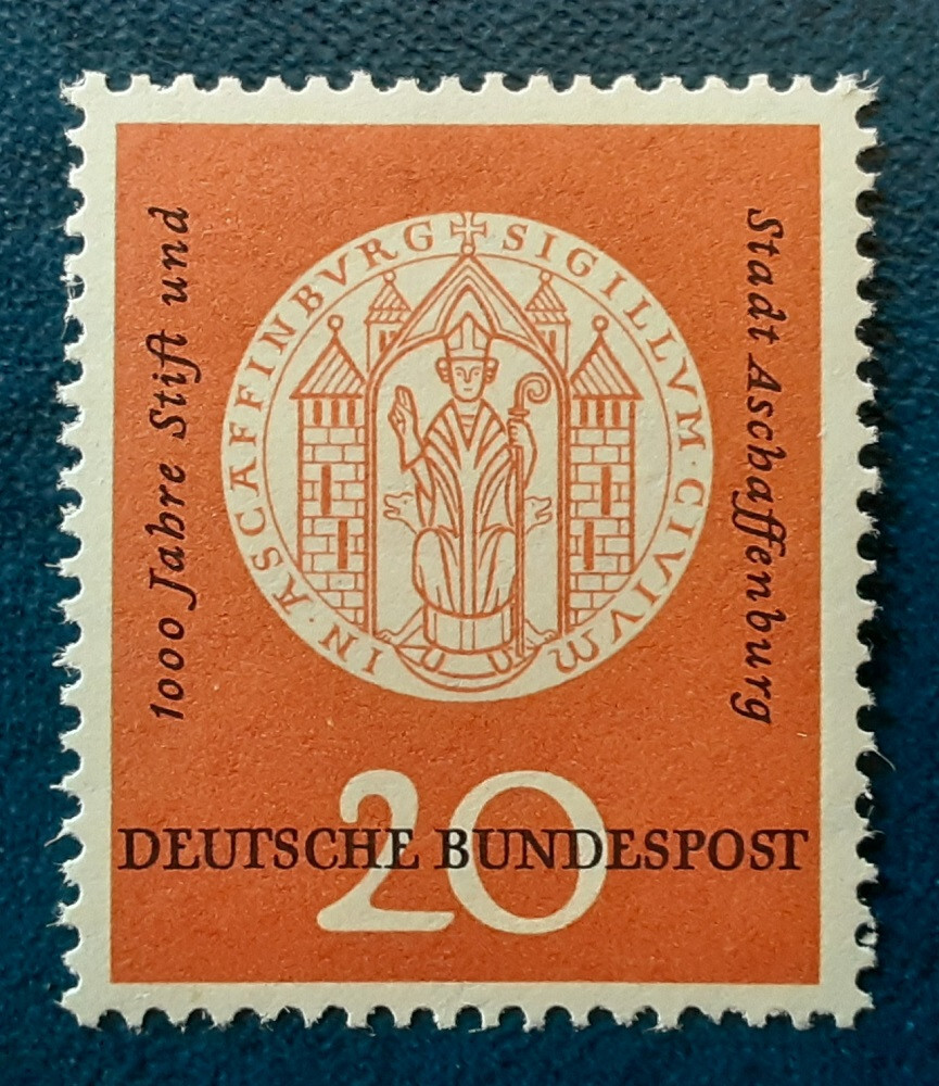GERMANY Deutsche Bundespost 1957 MNH Aschaffenburg Town Mi 255 Scott 765 XF 4658