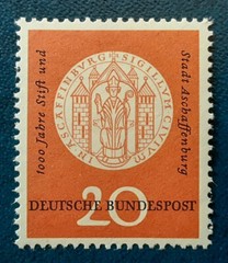 GERMANY Deutsche Bundespost 1957 MNH Aschaffenburg Town Mi 255 Scott 765 XF 4658