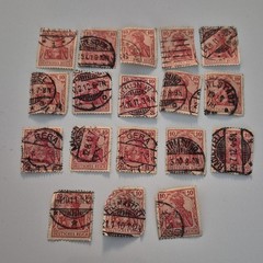 German Empire 1900s Used Postage Stamps Lot of 37 Vintage Rare #B4HB1.8