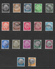 GERMANY SCOTT 415 – 431 USED SET – 1933/1936 HINDENBURG TYPE OF 1932