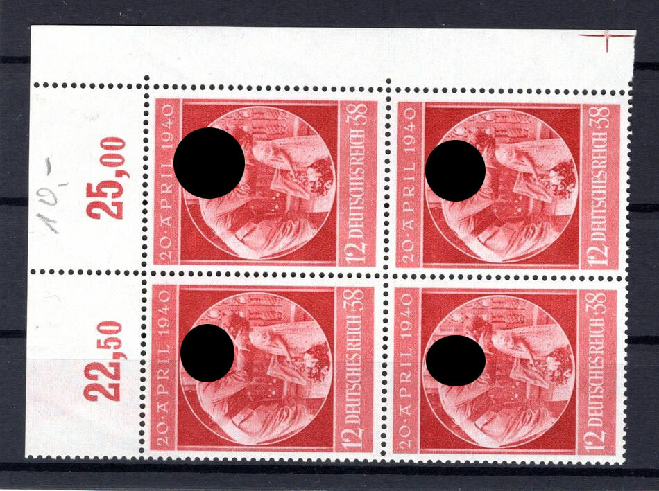 DR-3.Reich 744 Por Square Edge Block of Four MNH Mint (19522