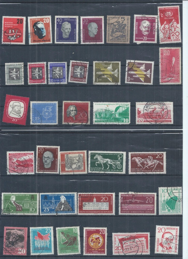 East Germany stamps. 1957 & 1958 used lot. Several CTO (AJ987)