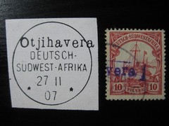 SOUTHWEST AFRICA GERMAN COLONY Mi. #26 Kaiser Yacht stamp w/ „Otjihavera“ cancel