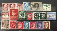 German Reich lot of 20 stamps Hitler Swastika Army used /884
