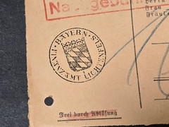 Post Ww2 German Bayern Post Free Nachgebühr Revenue Cover Berlin Tax Stamp 1952
