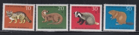 WEST GERMANY Wildcat, Otter, Badger & Beaver MNH set