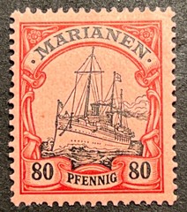 Travelstamps: GERMANY MARIANEN STAMPS Kaiser’s Yacht Mint OG H 80pf UNWMK